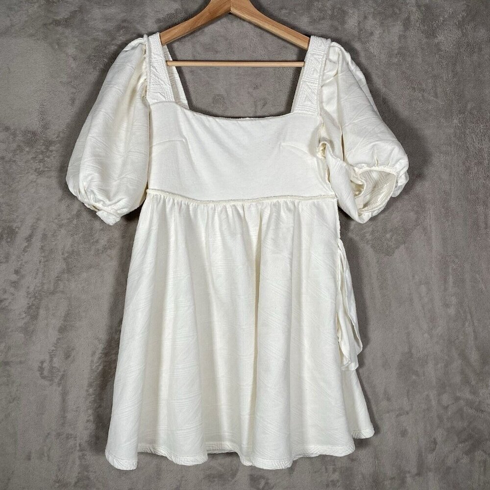 Free People Violet Mini Dress Square Neck Puff Sleeve Coquette Cottage Babydoll - Picture 12 of 16